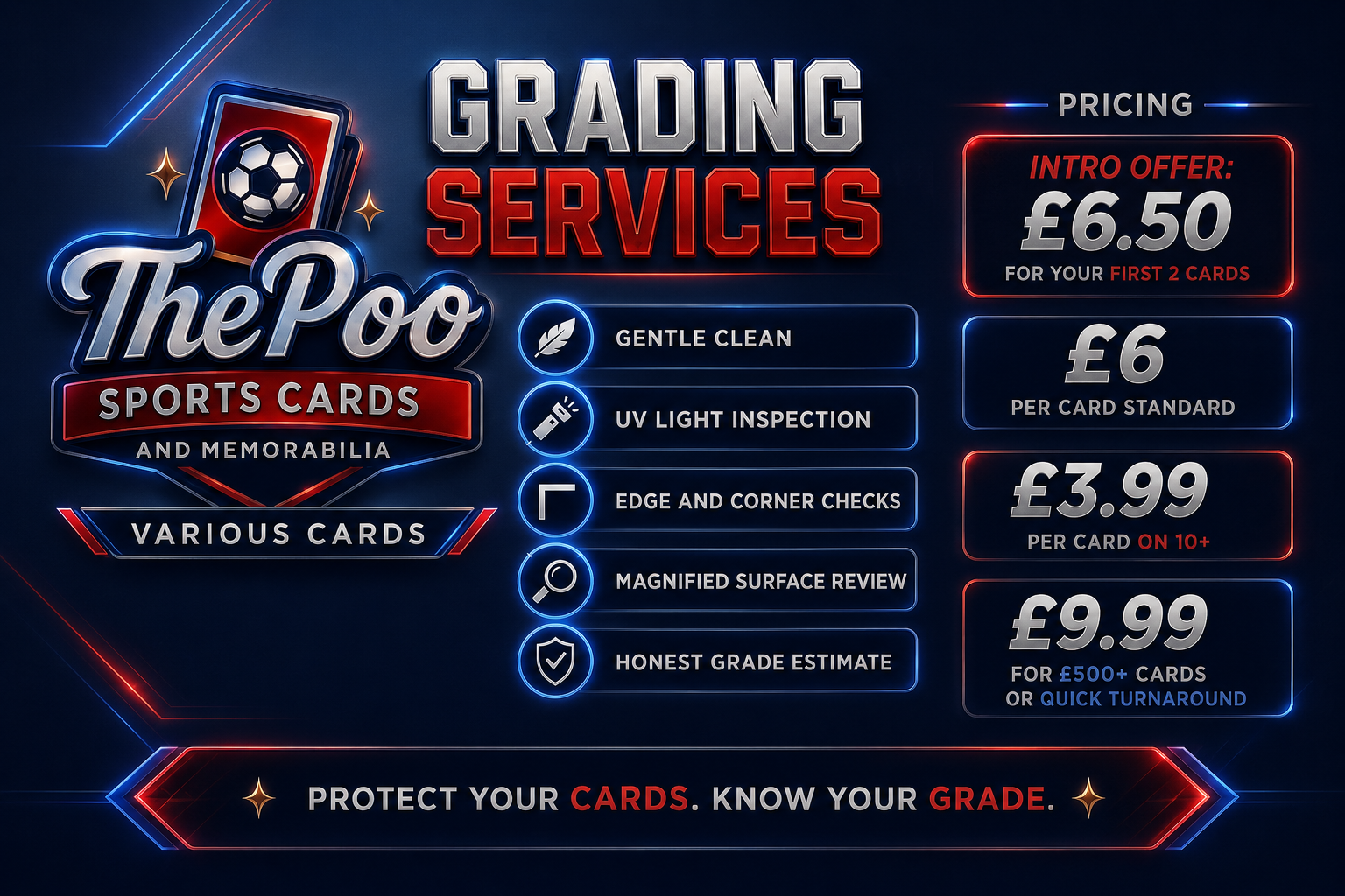 UNDER 10 Cards Per Card Standard <£500 CMV